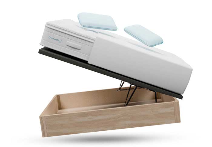 El colchón que elijas con su protector + canapé abatible + almohadas